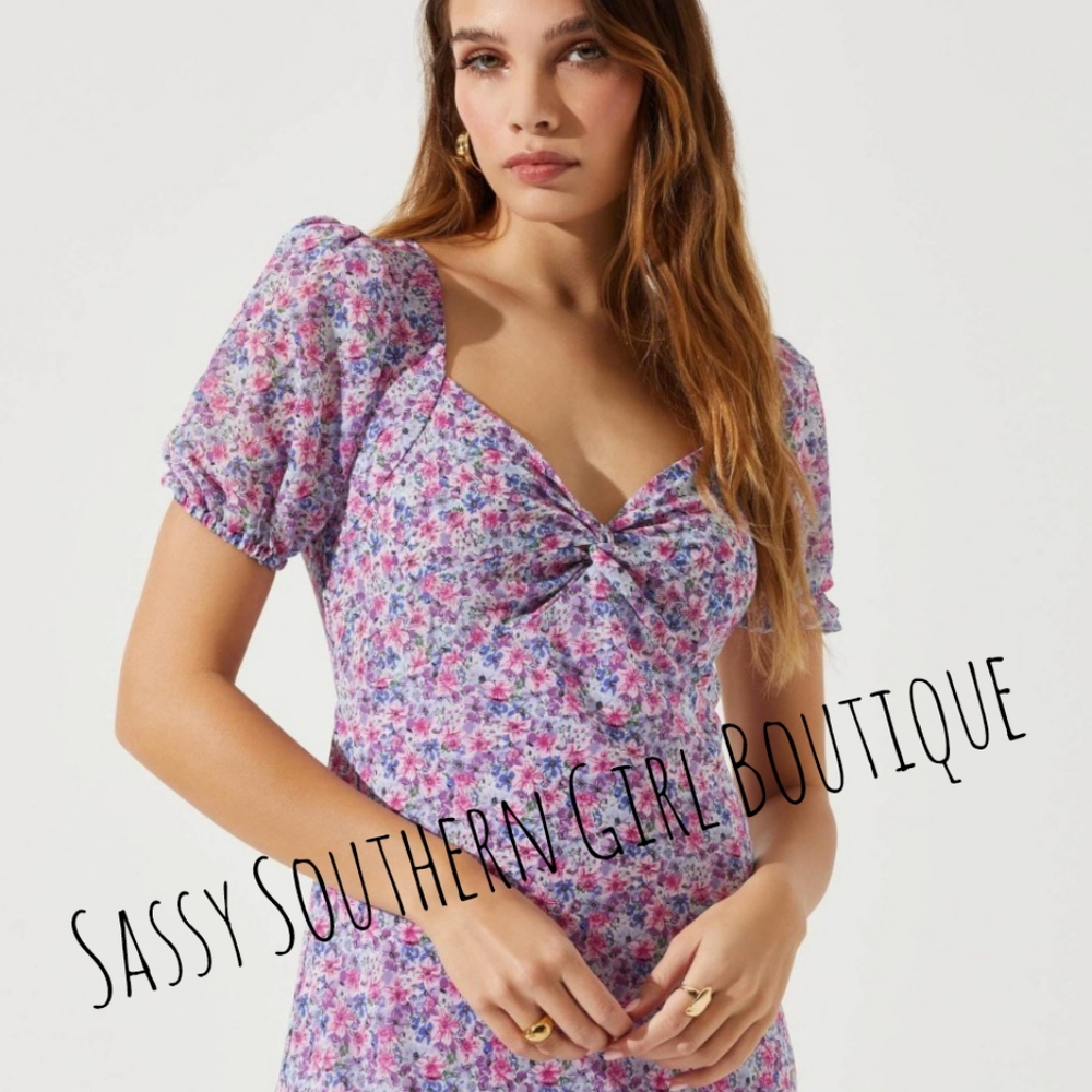 🆕⭐ ASTR The Label Purple Floral Maxi Dress - Picture 6 of 13